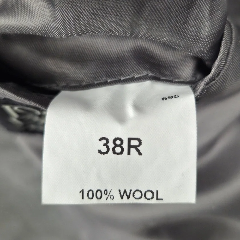 JOS A‎ BANK Mens 38R Wool Glen Plaid Blazer Sport Coat Suit Jacket Gray